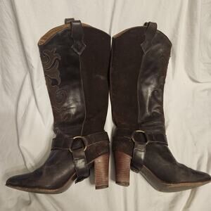 VTG L.L. Bean Cowboy Boots Women’s 7.5 Brown Leather Upper Western Boho Cowgirl
